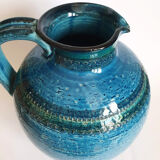 Vase pitcher blue 60s Aldo Londi Italy
