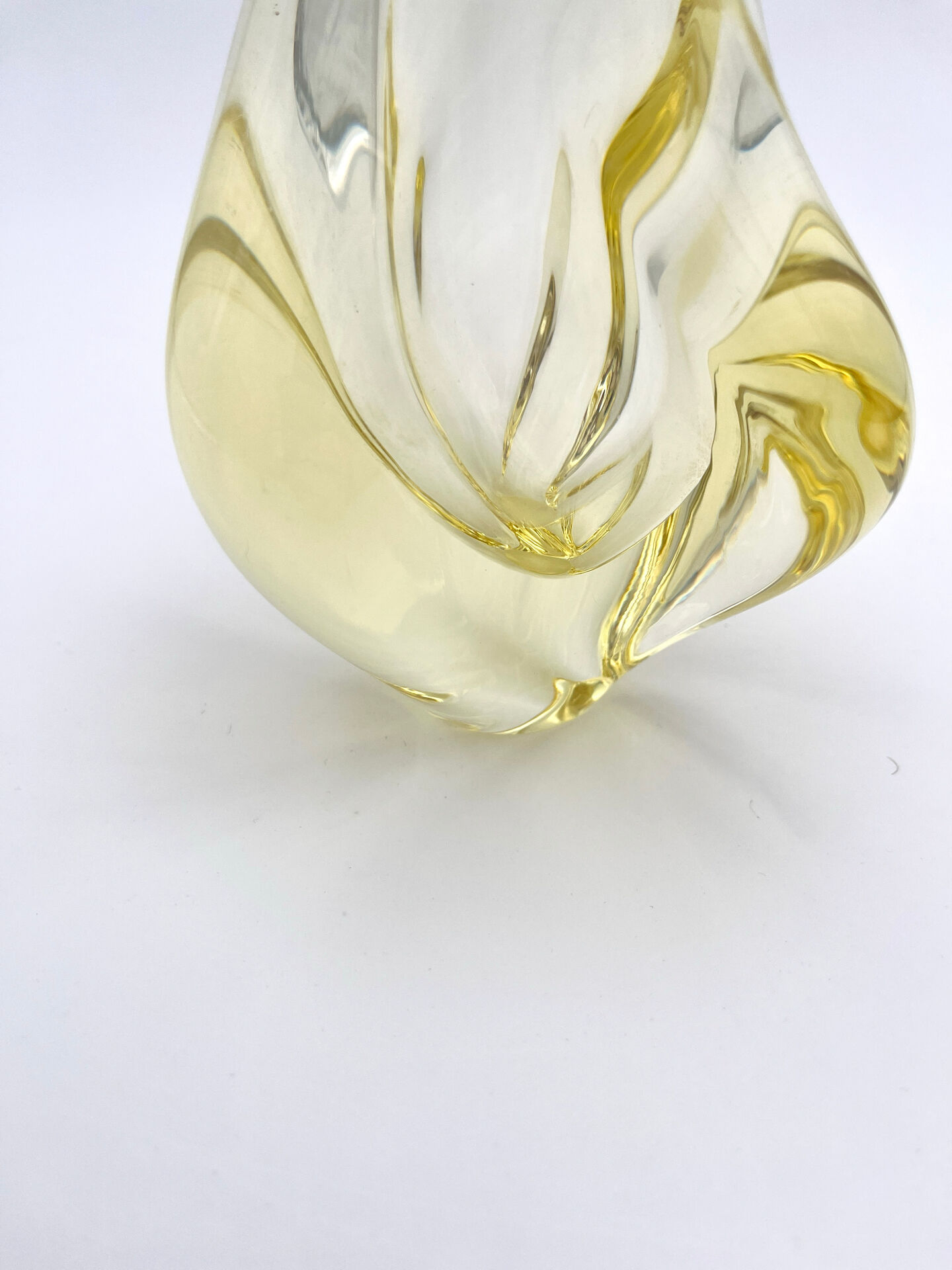 Organic Yellow Vase Miloslav Klinger ZBS - Bohemian Glass