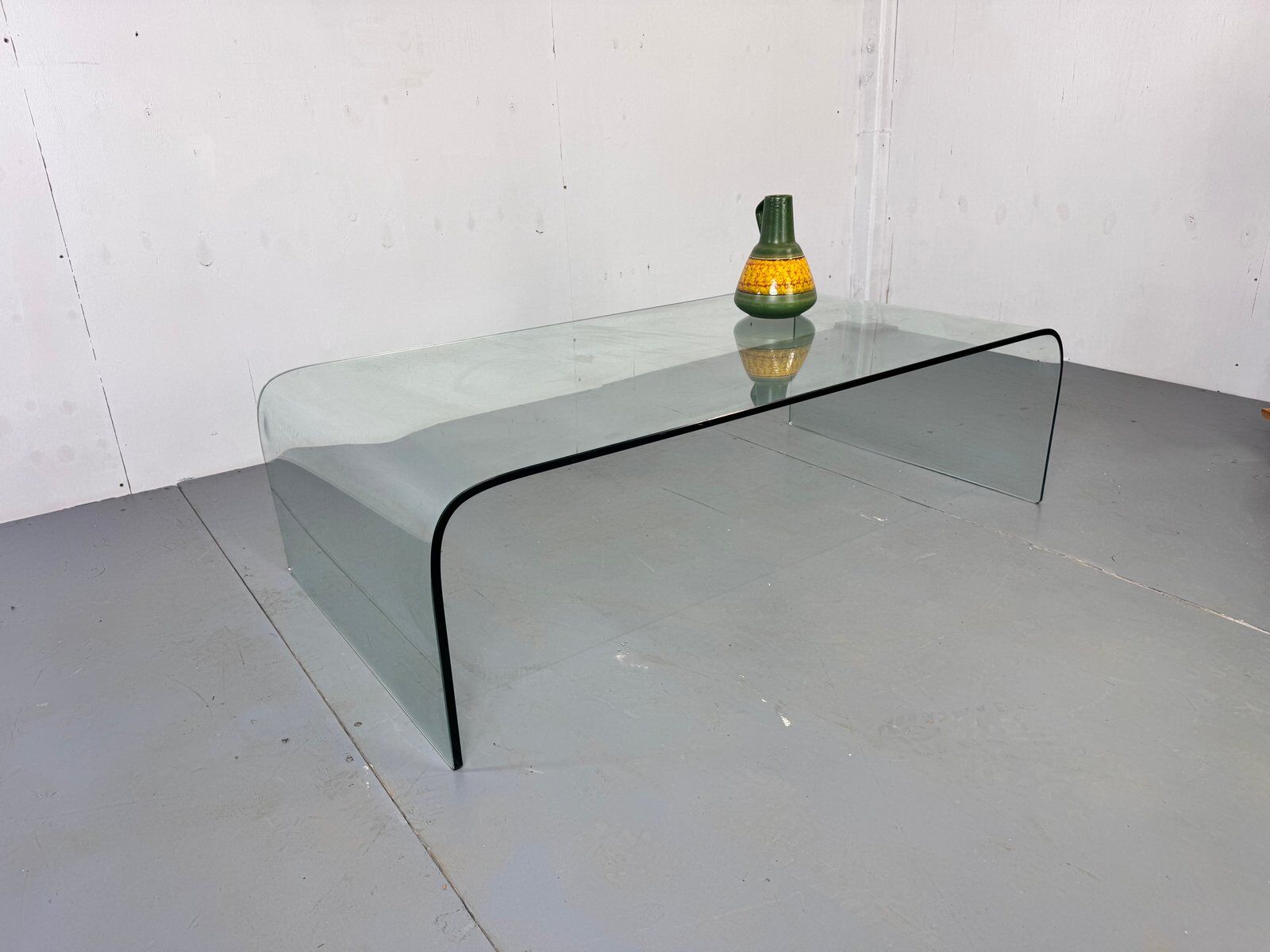 Modern Italian glass waterfall side table attr  Fiam, 1980s