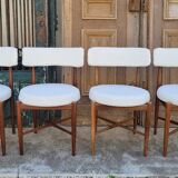 Series of 4 design Scandinavian teak chairs