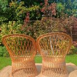 Rattan and wicker basket chairs