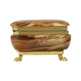 Vintage Italian Jewelry Box Alabaster Gold Lion Paws