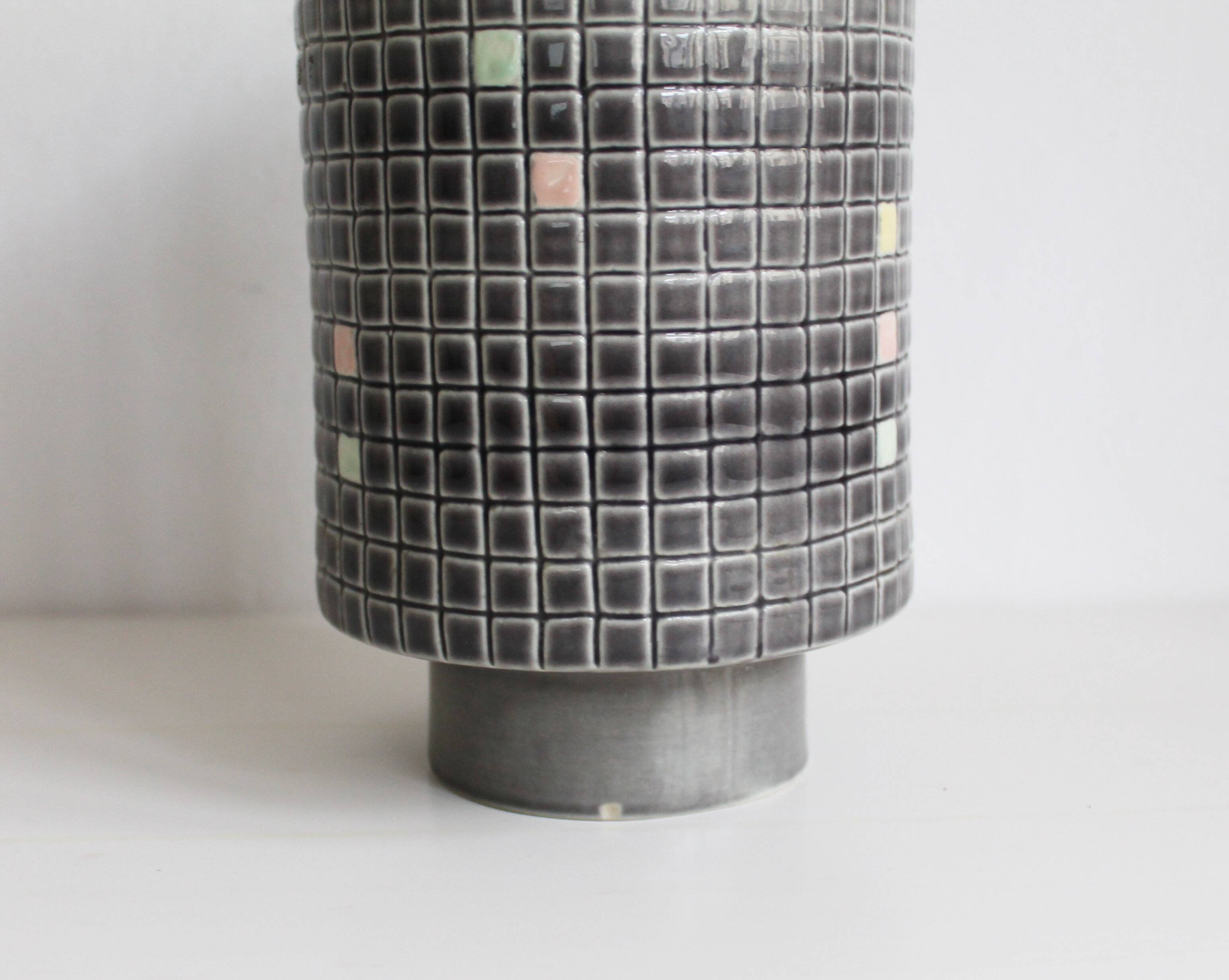 1960s Ceramic Mosaic Vase