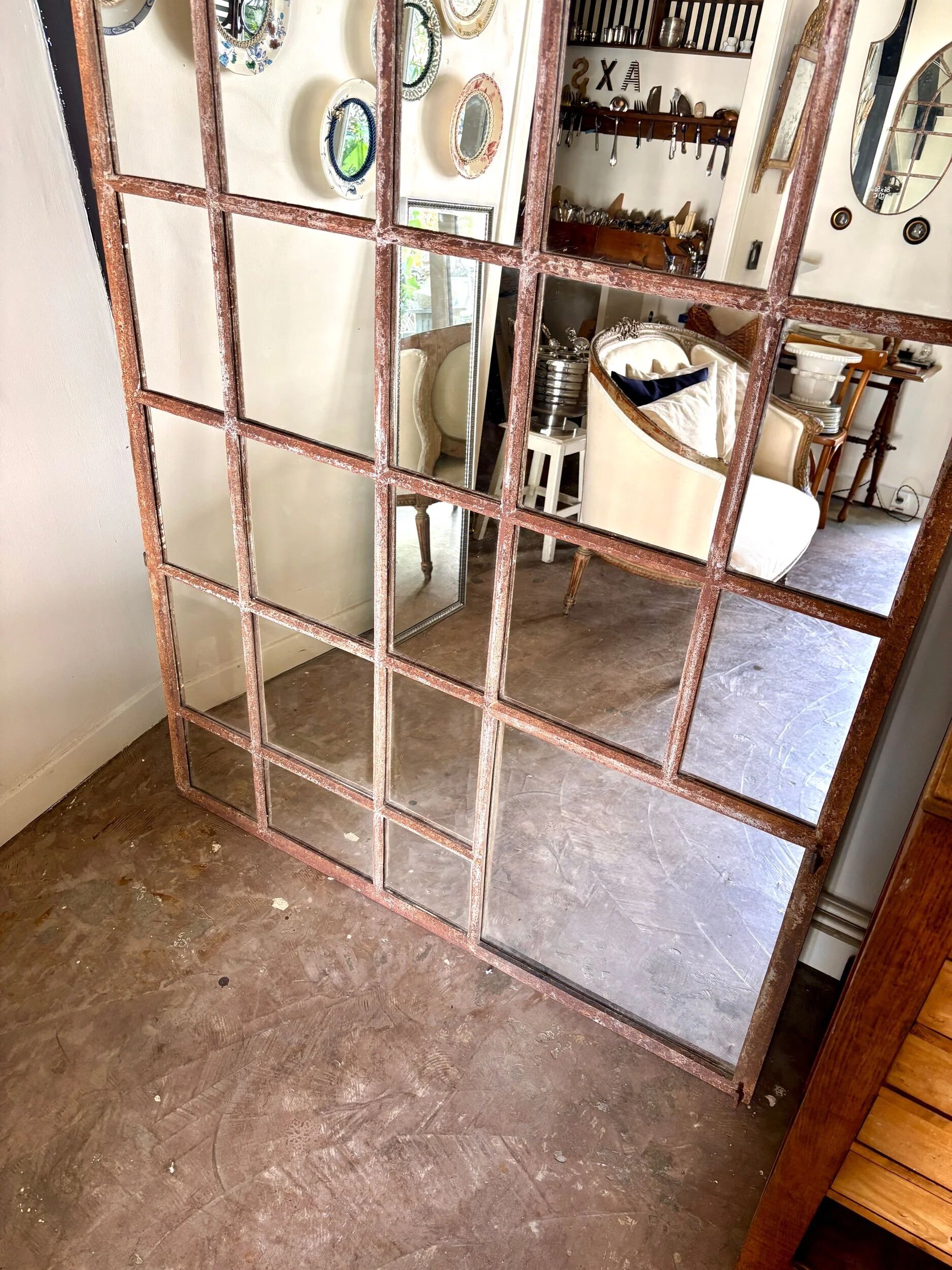 Orangerie mirror in wrought iron ☐ 260 x 130 cm