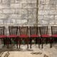 6 Chaises baumann bistrot troquet parisien bois de hêtre et skaÏ rouge - ancien et vintage