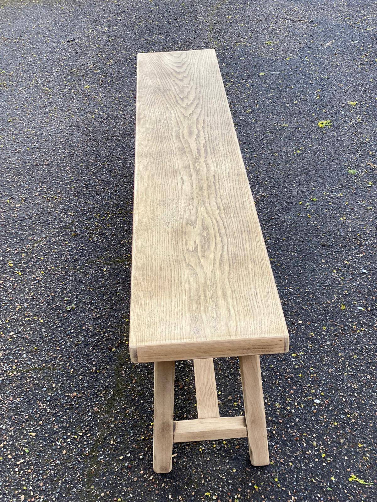 Renovated oak farm bench from the 20th century, 180cm.
