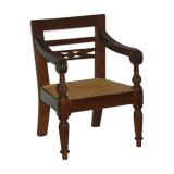 Fauteuil d'enfant cannée ancienne art populaire style Napoléon III