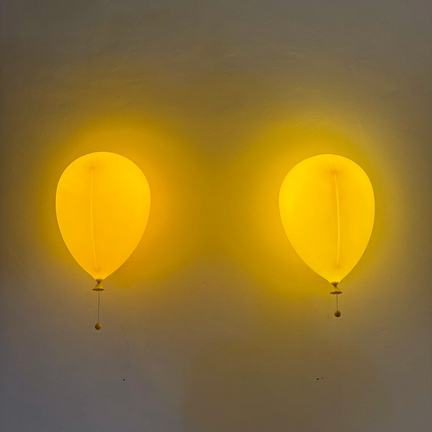 Pair of large Palloncino wall lamps by Yves Christin for Bilumen, 1984