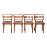 Set of Four Original Art Deco Chairs, Beech and Walnut, Thonet, Czechia, 1930s