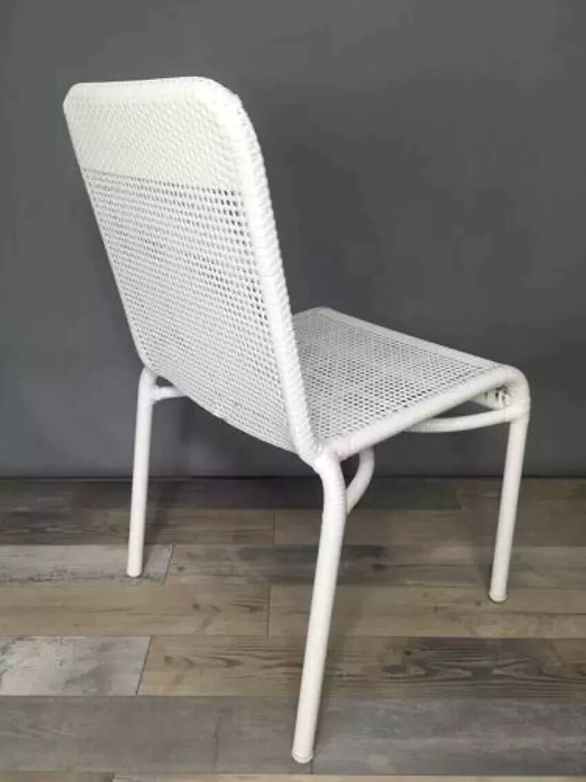 White woven resin garden chair
