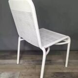 White woven resin garden chair
