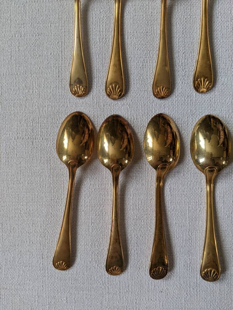 12 Vermeil Mocha Spoons