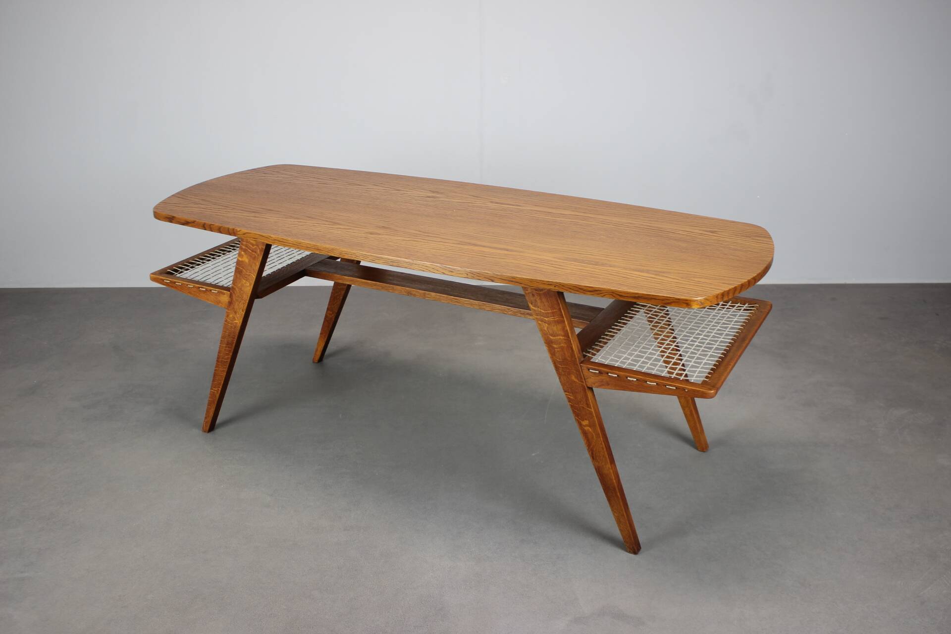 Mid-century Danish teak coffee table with magazine rack, Denmark 1960.