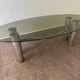 Table basse métal chromé verre fumé années 70