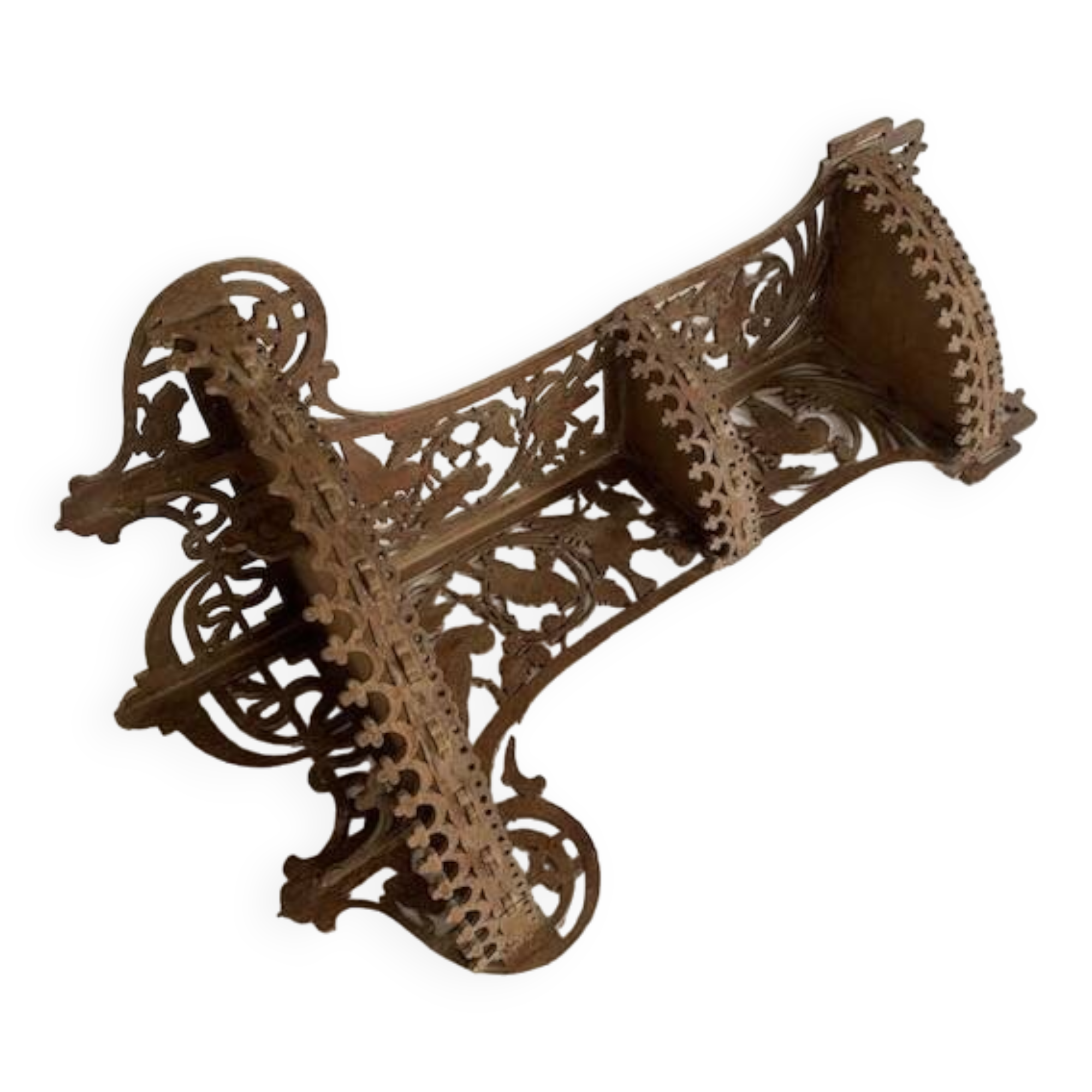 Hand-cut wooden corner shelf with bird decoration from the 1900s