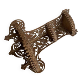 Hand-cut wooden corner shelf with bird decoration from the 1900s
