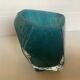 Blue and gold pentagon vase made of glass paste