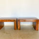 Set dining table plus 2 benches in solid teak wood, Italy 1970s