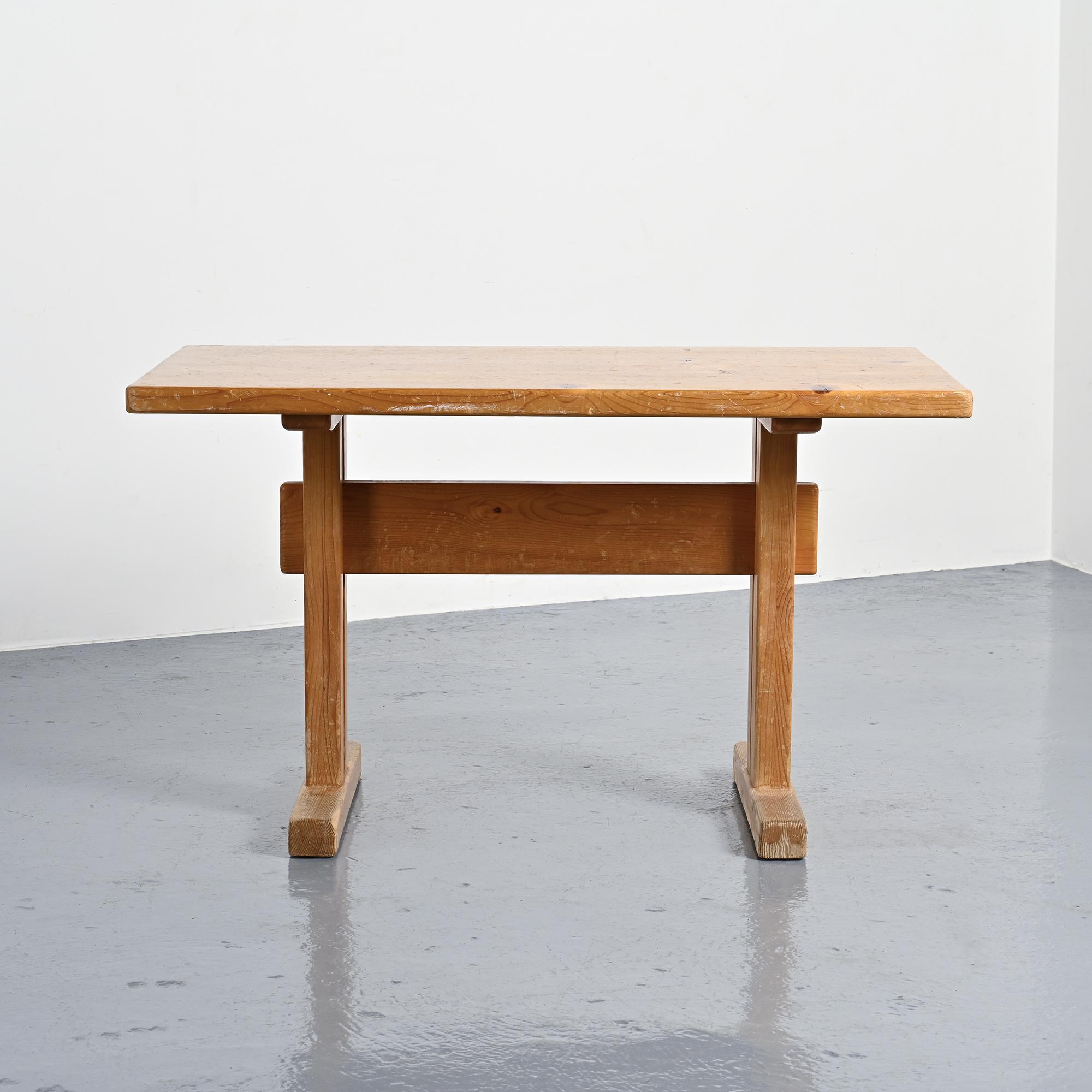 Solid pine table, Les Arcs, France.