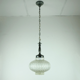 Mid century pendant light bubble glass satin glass 1960s
