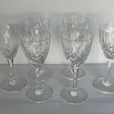 6 Saint Louis crystal white wine glasses