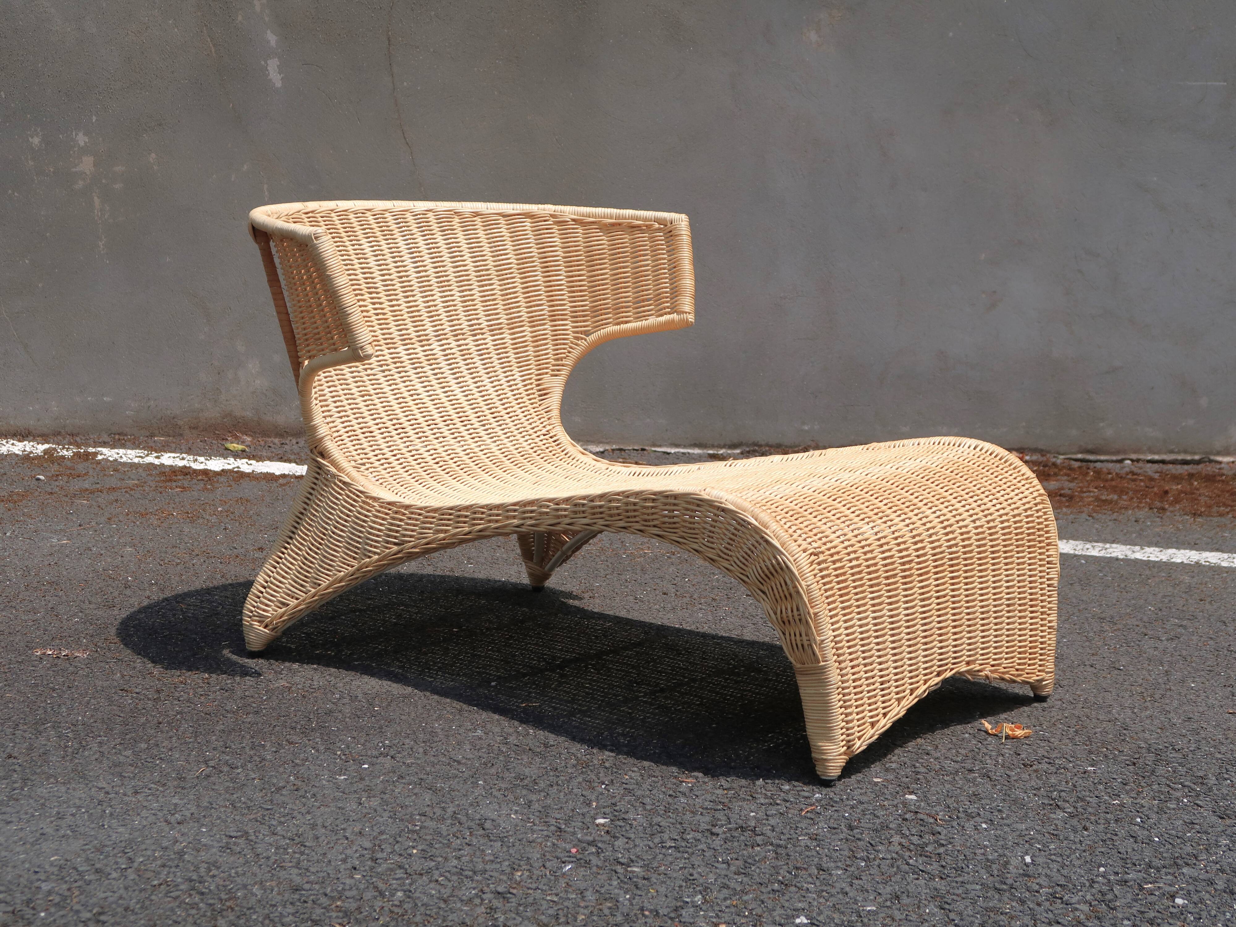 Natural rattan chaise longue Monika Mulder Ikea