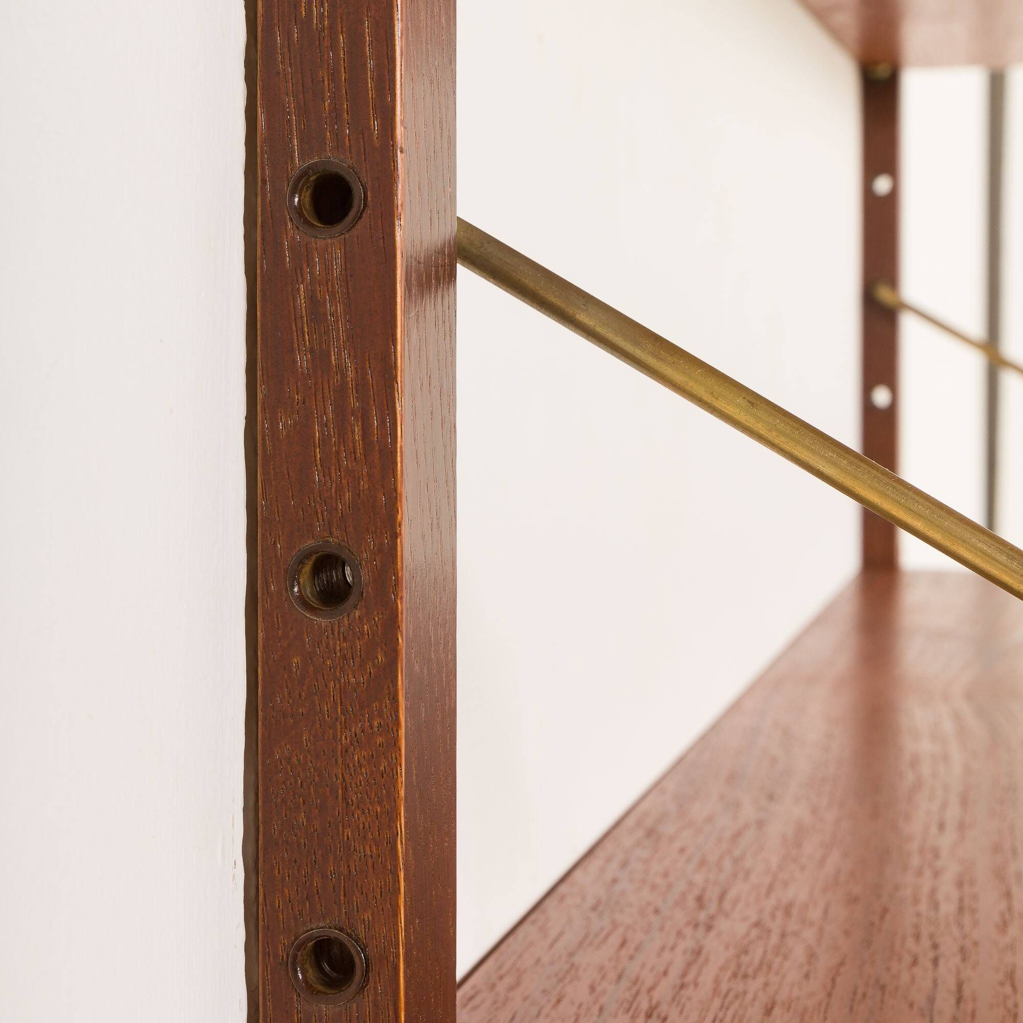 Danish vintage teak home office shelving unit, 1960s