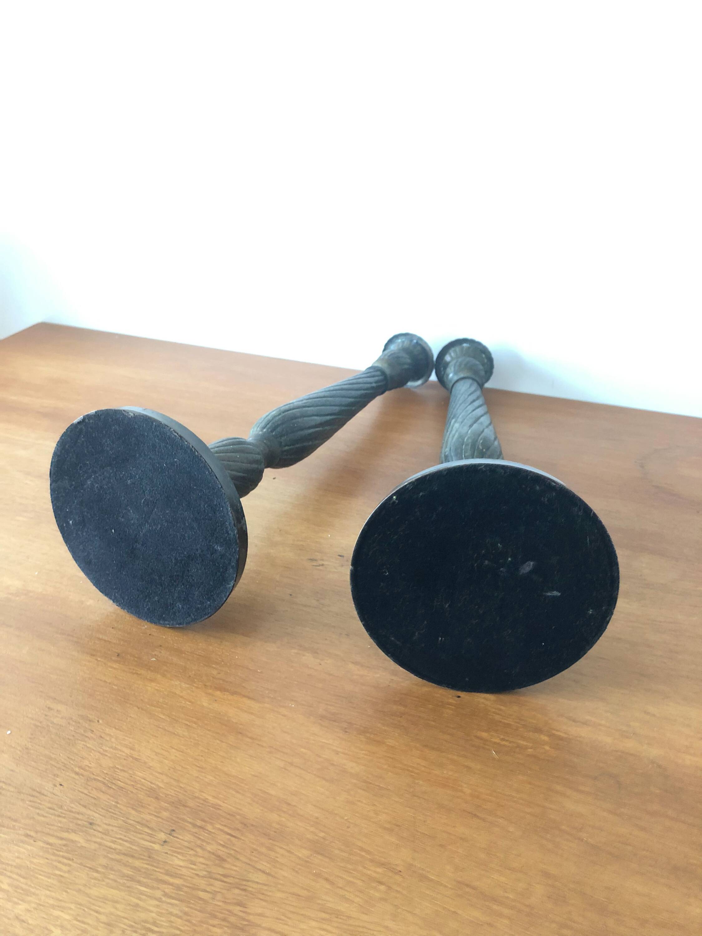 Pair of vintage bronze candlesticks