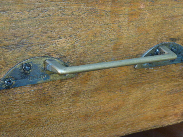 Vintage burnt wood desk shou-sugi-ban method, Japan