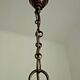 Large Vintage French Brass Cylindrical Glass 3 Light Hanging Hall Lantern