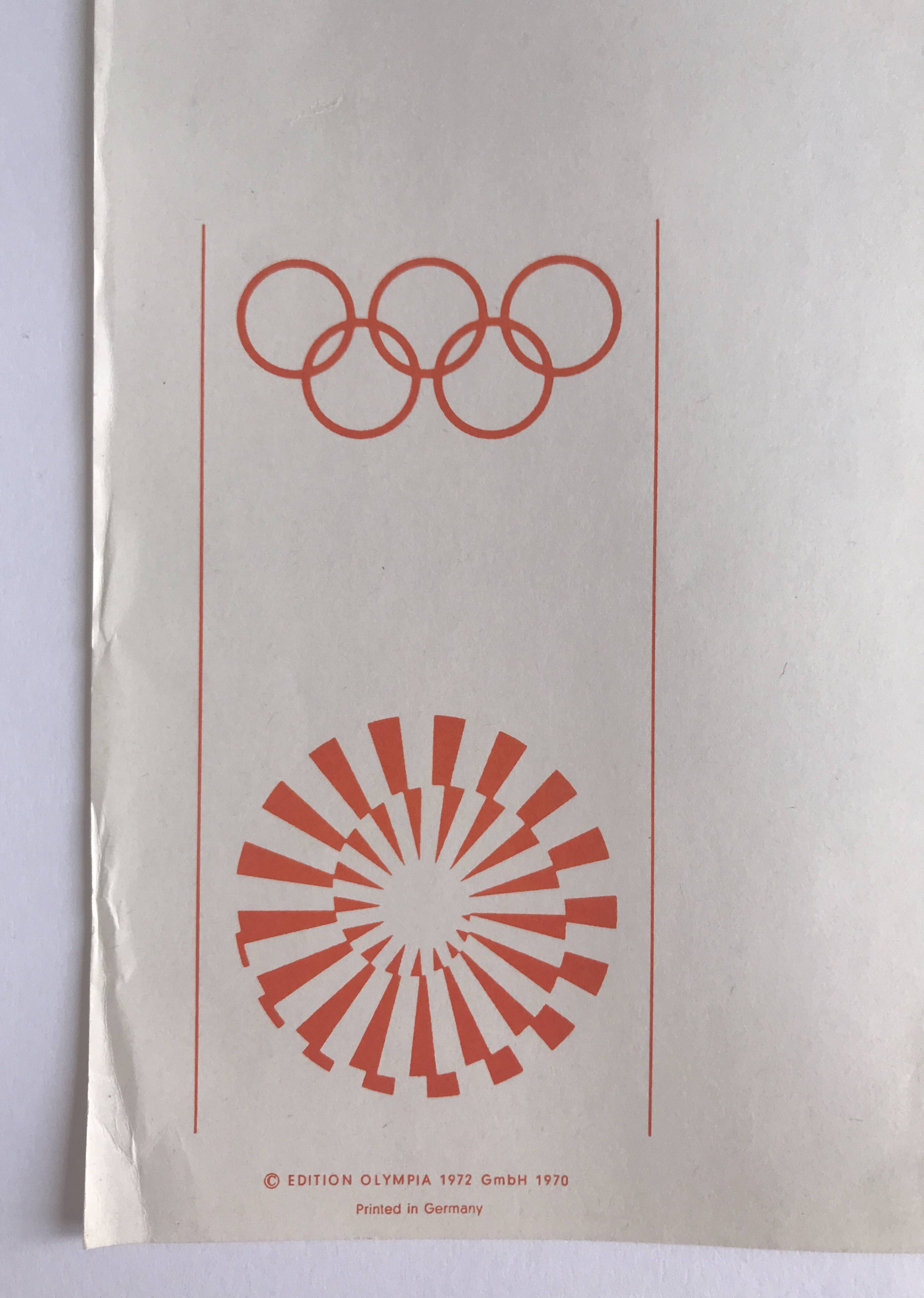 Pierre SOULAGES, Olympische Spiele München, 1972. Original lithograph poster