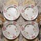 4 antique dessert plates Longchamp Daisies earthenware