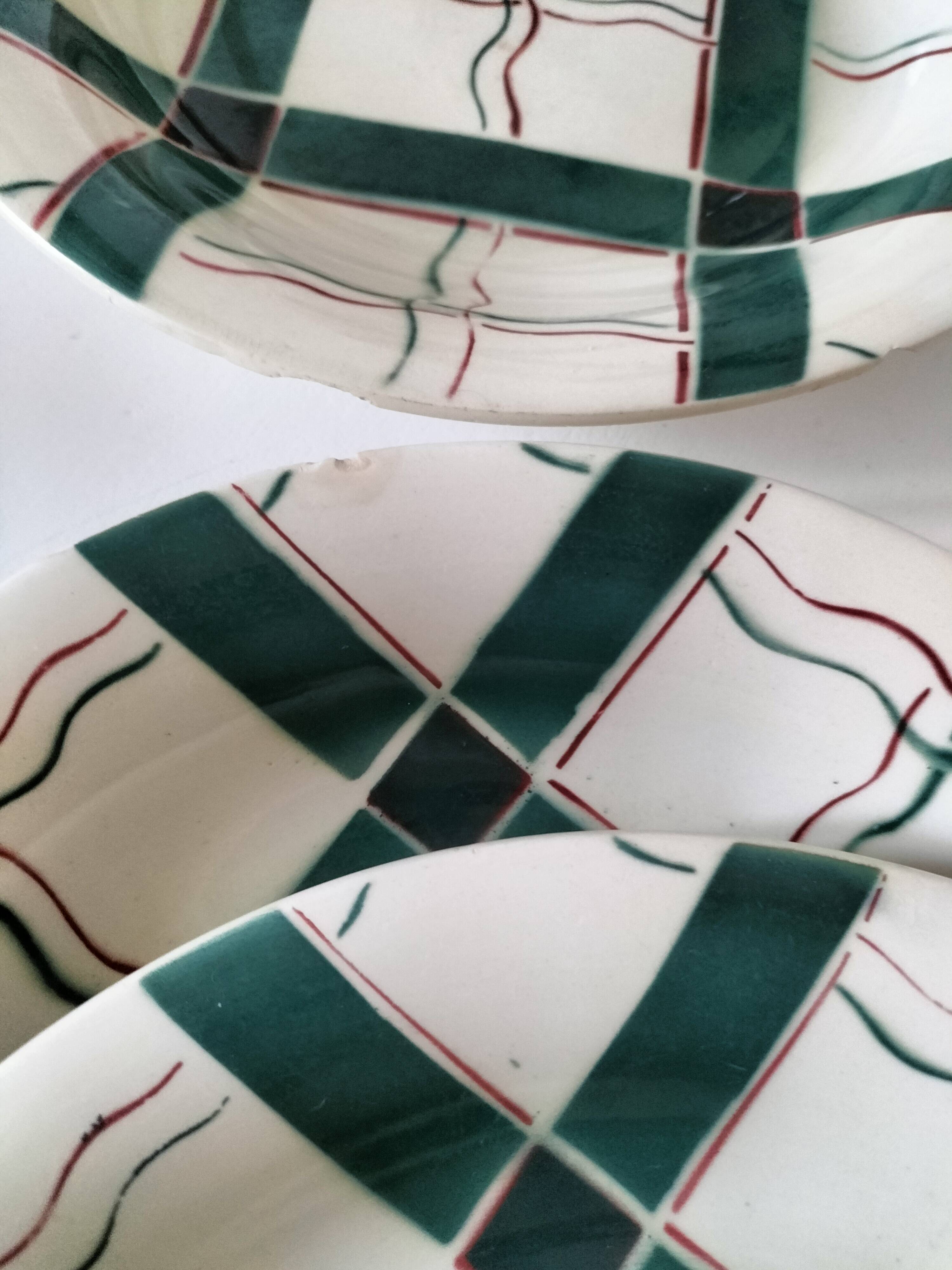5 Sarreguemines plates model Cambo – Basque decoration – vintage 1950s