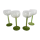 Lot 4 crystal white wine glasses chiseled