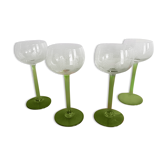 Lot 4 crystal white wine glasses chiseled