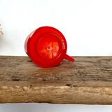 5 vintage red glass and plastic cups