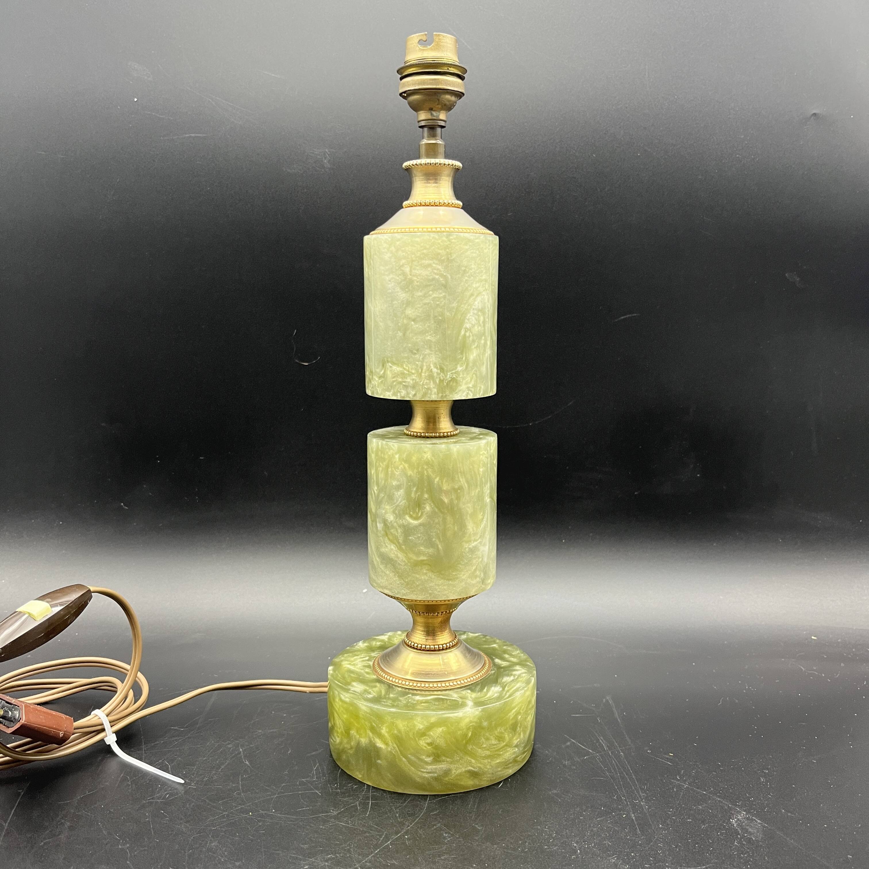 Old vintage pearly plastic lamp base