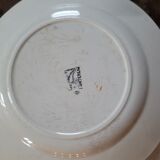 6 assiettes à dessert faïence de Montereau - Décor floral, circa 1950-