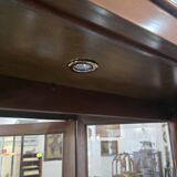 Vitrine hexagonale vintage en bois et verre – éclairé-Style classique