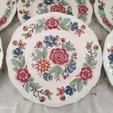 Set of 8 flat plates Sarreguemines model Vence