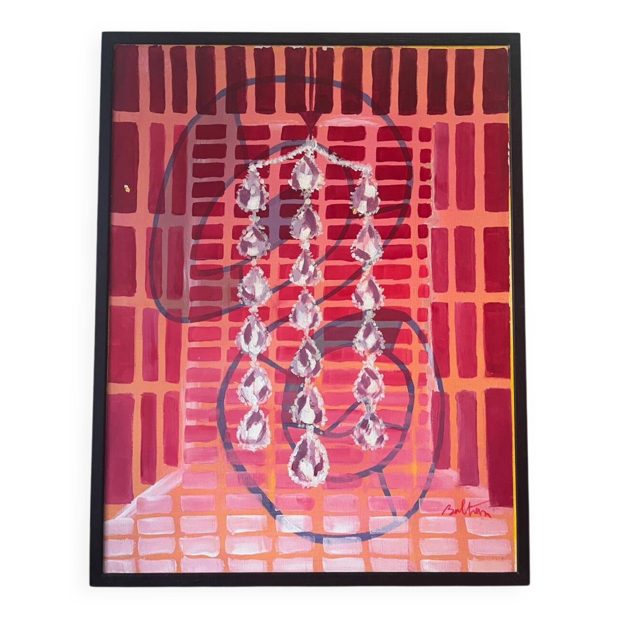 Abstract "Éclat" oil on canvas signed Baltran