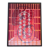 Abstract "Éclat" oil on canvas signed Baltran