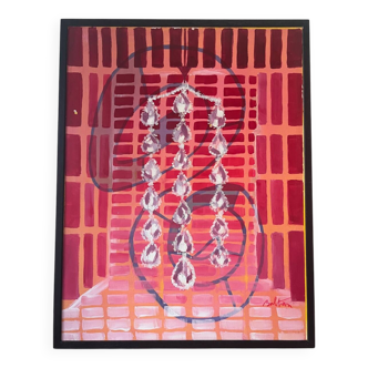 Abstract "Éclat" oil on canvas signed Baltran