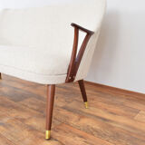 Mid-Century Norwegian Teak & Boucle Sofa, 1960s.