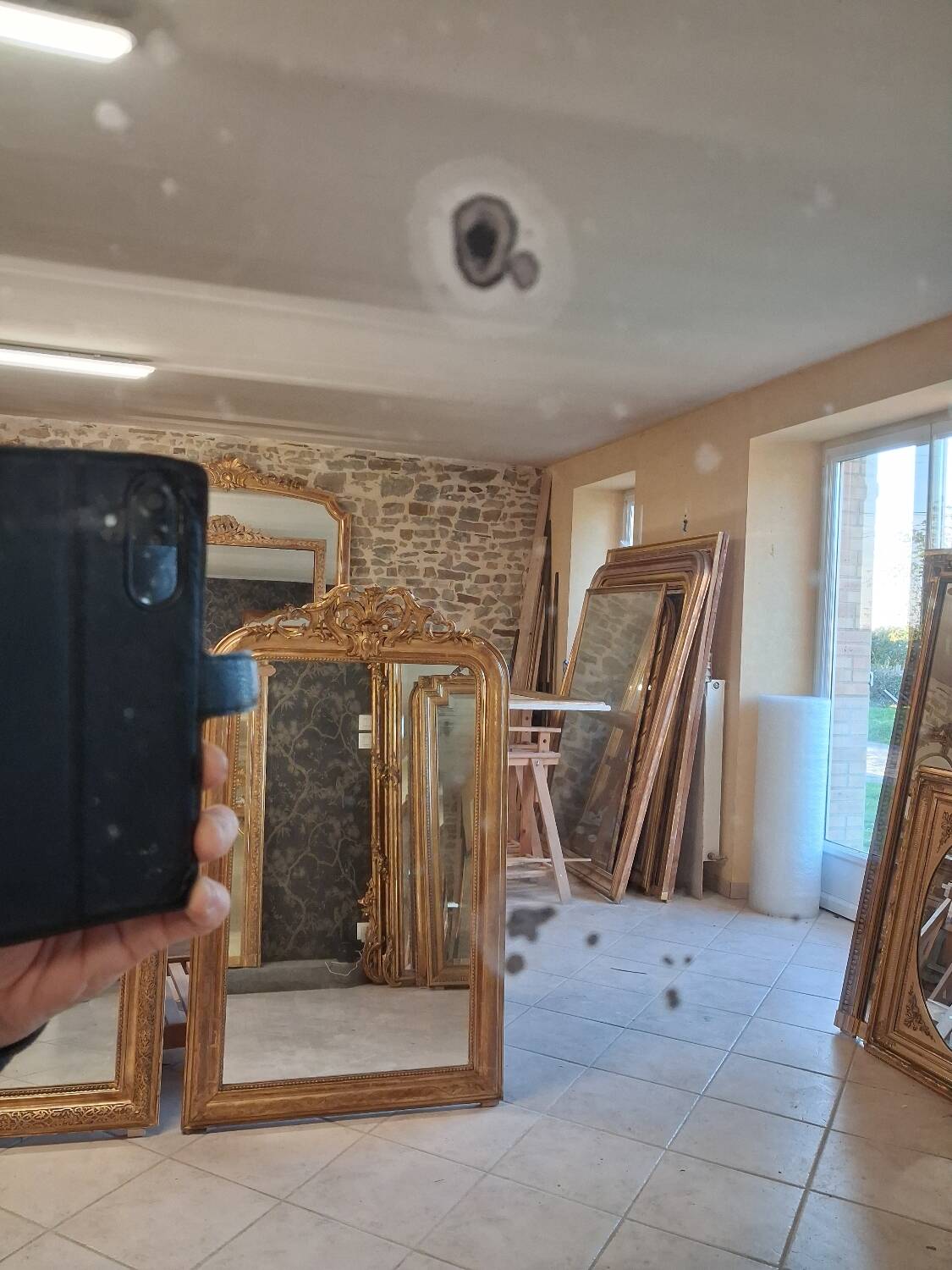 19th century mirror 201 x 140