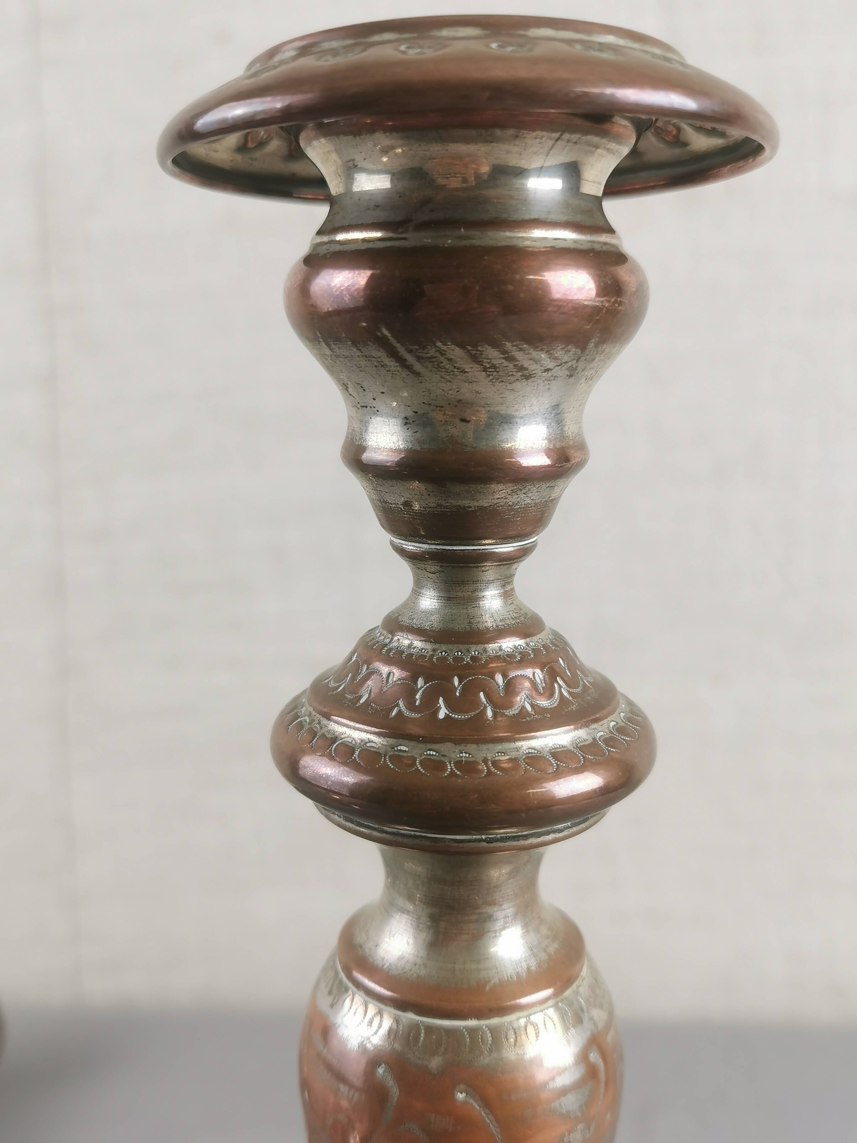 PAIR OF ANCIENT CANDLE HOLDERS