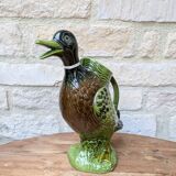 Antique zoomorphic duck-shaped carafe pitcher