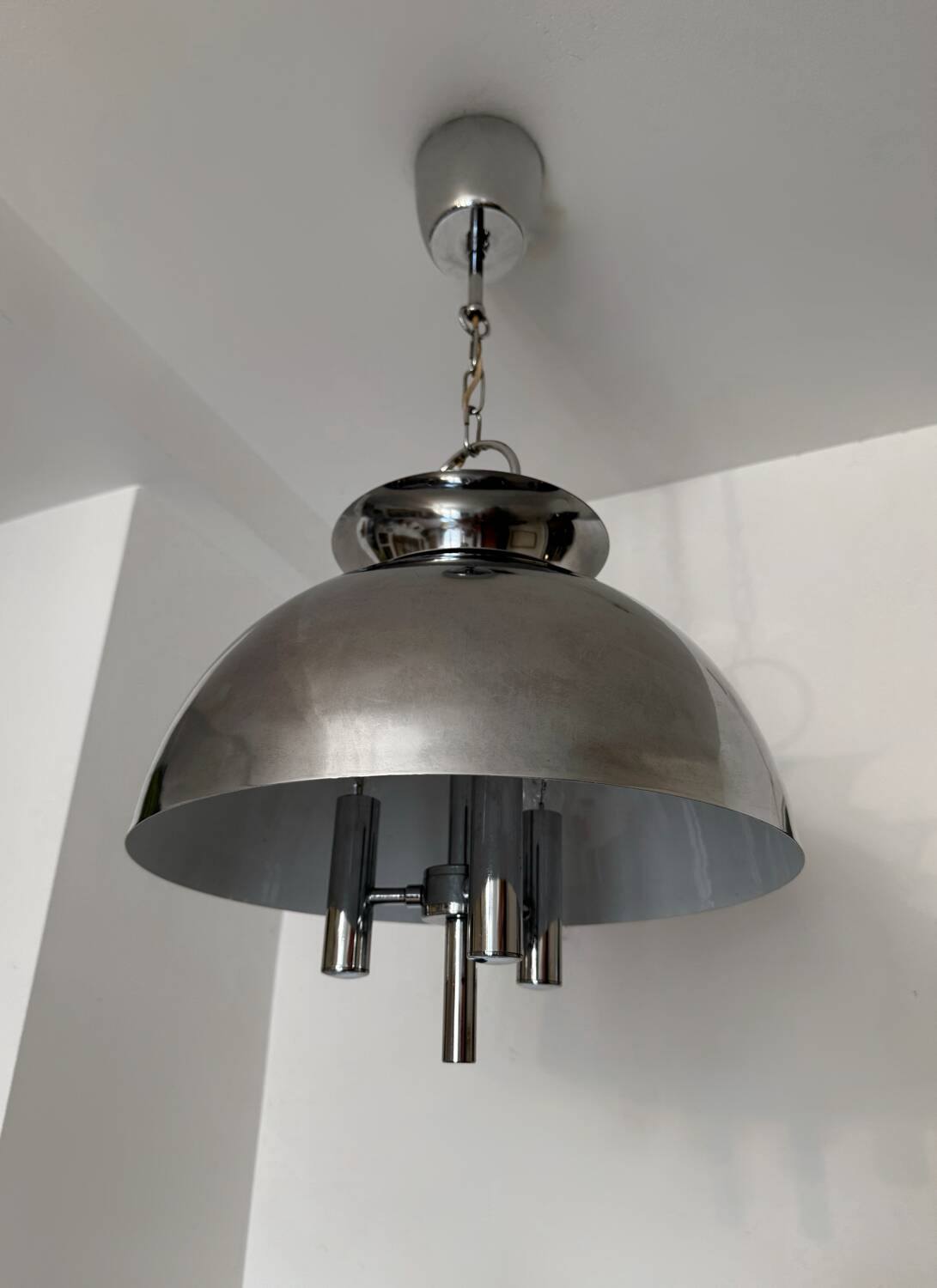 Space Age chrome design chandelier from the 70s