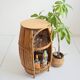 Small barrel-shaped bar cabinet in bamboo and rattan, Italy, 1960s