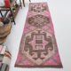 Tapis herki runner rose et marron 3x10, 307x88cm
